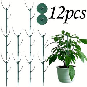 TEMU 식물 지지용 12개 스택형 플라스틱 링 및 스트랩 세트. 덩굴 식물, 이끼, 실내 및 실외 화분에 적합한 조절 가능한 울타리 및 케이지 특징.