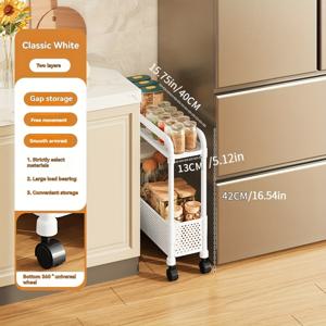 TEMU 공간 절약형 13.0cm 협소형 수납장, 다층 흑백, 바닥형 수직 마감 수납장 - 내구성 있는 플라스틱, 욕실 및 주방 칸막이 티슈, 욕실 마감 수납장 및 수납 선반에 적합, 선반