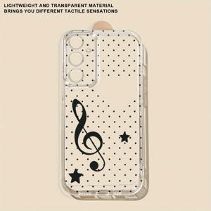 TEMU 휴대폰 케이스 - 음표 별은 삼성 갤럭시 A73, A55, A54, A53, A52, A51, A50 폰 케이스에 적합하며, 삼성 갤럭시 S24, 새로운 S23, S22 커플 울트라 케이스, A10, A13, A14, A15, A16, A20, A20S, A21S용 투명 케이스도 포함됩니다.
