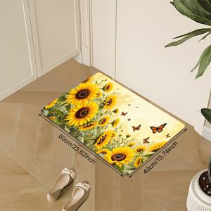 TEMU 1개 & 나비 러그 - 미끄럼 방지 실내/야외 바닥 매트, 현관, 욕실, 복도, 발코니용 - 내구성 있는 폴리에스터 프린트, 드라이클리닝 가능, 문턱 & 바닥에 적합, 수확을 위한