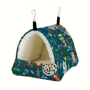 TEMU 1개 햄스터 골든 베어 슈가 글라이더 침낭 둥지 다람쥐 앵무새 둥지 따뜻한 겨울용 두꺼운, 배터리 없음