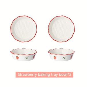 TEMU 세라믹 볼 선물 세트 - 생생한 딸기 디자인의 수공예품 - 시리얼, , 파스타용으로 완벽 - 볼 2/4/6개 포함, 휴일용으로 이상적, 축제용 그릇 | 딸기 패턴 | 예술적인 디자인, 크리스마스에 최고, 전자레인지 및 오븐 사용 가능, 가정에서 베이킹 및 서빙용으로 훌륭, 추수감사절에 완벽