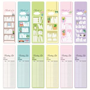 TEMU 읽기 목록을 위해 디자인된 60개 책갈피 세트, 3X8인치 크기, 도서관 독서 페이지 마커 및 책 추적 노트에 적합, 책 애호가를 위한 이상적인 추가품