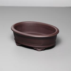 TEMU 보라색 점토 스타일 화분, 보라색 점토 화분, 세라믹 거친 도자기 분재 화분 (배수 구멍 포함), 직사각형 다육이 화분, 수제 미니어처 잎사귀 화분 (묘목용)