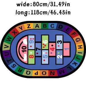 TEMU 동물원 격자 맵 숫자 알파벳 러그 교육용 알파벳 숫자 동물 플레이 매트 침실, 놀이방 학습 만화 동물 알파벳 영역 러그 플레이 매트 러그 플레이 매트