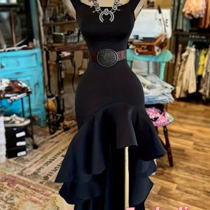 TEMU 여성용 우아한 민소매 서스펜더 드레스, 벨트 및 액세서리 미포함