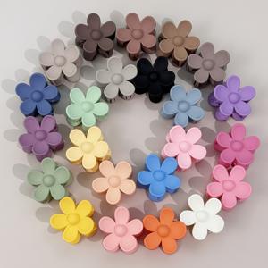 TEMU 소형 무광 플라워 헤어 클립 23개, 플라스틱 꽃 헤어 집게핀, 앞머리 집게핀, 심플한 헤어 액세서리