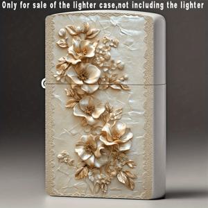 TEMU 2D 패턴 3D 수면 플로럴 아트 메탈 라이터 케이스, 창의적인 선물, 유럽 및 미국 휴일 선물, 정교한 장인 정신, 연료 라이터 보호 커버, 패션 액세서리 (라이터는 포함되지 않음)