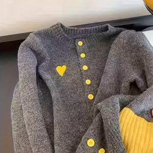 TEMU 여성용 스타일리시 컬러 블록 가디건, 작은 키에 이상적, 부드러운 질감과 대비되는 소매 색상, 레이어링에 적합