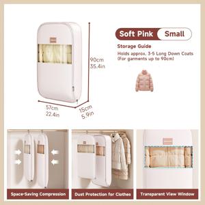 TEMU 내장형 압축 지퍼가 있는 공간 절약형 옷걸이형 의류 가방, 다운 재킷용 방진 보관 가방, 코트, 담요, 스웨터, 계절 의류, 옷장 정리, 정장 가방 및 드레스 옷걸이 가방에 적합