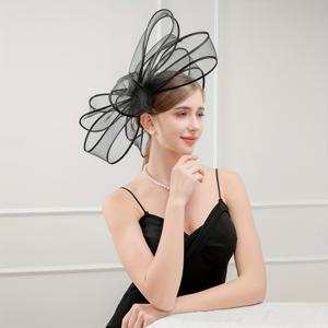 TEMU 여성을 위한 대형 패셔너 1개, 티 파티, 생일, 경마, 결혼식 및 교회 행사에 적합한 플로럴 헤어덱에 클립이 포함되어 있습니다.