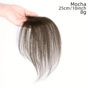 TEMU 여성을 위한 자연스러운 미들 파트 가발, 실내외 자연스러운 실머리 앞머리로 흰머리 커버 및 볼륨 추가, 전적으로 실머리 스트랜드로 제작