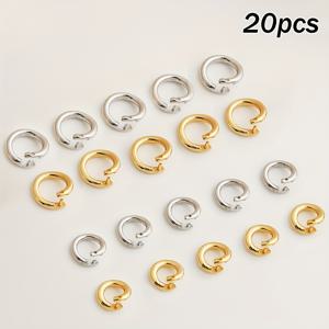 TEMU 금도금 구리 반개방형 점프 링 20개, 여러 사이즈 폐쇄형 점프 링, 랍스터 클로 걸쇠, DIY 주얼리 펜던트용, 주얼리 목걸이 링크 걸쇠