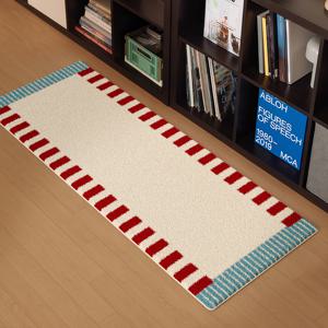 TEMU [제품] 블루 빈티지 체크 무늬 침대 옆 매트 1개 - 850/M², 부드럽고 편안한 기하학적 패턴 플러시 러그, 침실, 거실 또는 드레싱 룸에 적합, 기계 제작, 손세탁만 가능