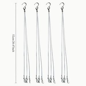 TEMU 1 드래그 3 스테인리스 스틸 와이어 행잉 후크 4개입 - 길이 52Cm/20.4In 및 36Cm/14.1In, 바구니 걸이, 튼튼한 화분 걸이 체인에 적합, 설치 용이, 매끄러운 표면, 새 모이통, 화분, 랜턴 걸이용으로 이상적
