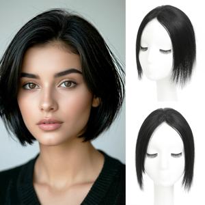 TEMU 여성용 헤어 토퍼 360° 3D 헤어 익스텐션, 클립인 가발, 스타일리시한 업그레이드를 위한 완벽한 솔루션 (다크 브라운, 튤립)