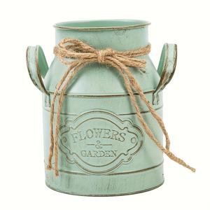 TEMU 1개 빈티지 메탈 우유통 꽃병 | 