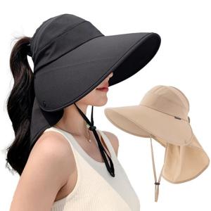 TEMU 와이드버킷햇 썬캡 햇빛차단 도매라인_땡처리 챙넓은 플랩캡 여름 농사 여행 휴양지 물놀이 모자 시크