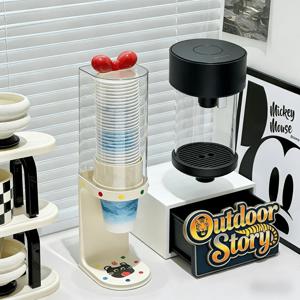 TEMU 도파민 보우 워터 컵 홀더, 일회용 컵 디스펜서, 홈 플라스틱 컵 보관함, 드릴 없는 데스크탑 정리대, 욕실, 주방, 사무실용 컵 홀더, 재미있는 디자인, 쉬운 설치, 컵 디스펜서, 주방 정리대, 컵 디스