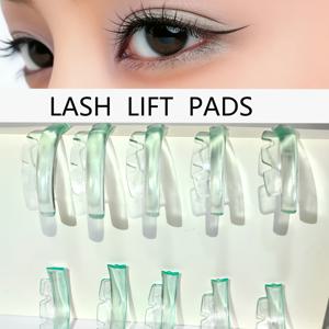 TEMU 10개/5사이즈 셀프 스티키 속눈썹 리프트 패드 속눈썹 펌 로드 무접착 리프트 실드 재사용 가능 소프트 J&L&B& D 컬 메이크업 뷰티 도구 그린 컬러