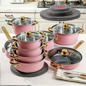 TEMU 12개 세트 (3가지 사이즈), 냄비 및 식기 보호를 위한 내열 및 스크래치 방지 매트. 보관을 위해 쌓을 수 있으며, 냄비, 유리 용품, 조리대, 스토브 및 오븐에 적합합니다.