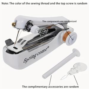 TEMU 휴대용 수동 핸드헬드 재봉틀 1개, 전원 불필요, 프리암 및 자동 실꿰기 기능 포함, 빠른 DIY 수리, 가정 및 여행용으로 적합, 초보자와 전문가 모두에게 추천, 재봉틀