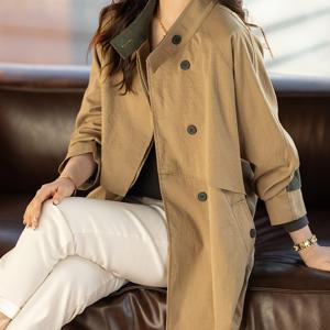TEMU 세련된 디자인과 편안한 핏의 새로운 봄 여성용 롱 트렌치 코트