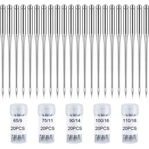 TEMU 100개 멀티-모델 홈 기계 바늘 재봉틀 액세서리 재봉틀 방지 점프 기계 바늘 멀티-모델 HAX1 65/9, 75/11, 90/14, 100/16, 110/18