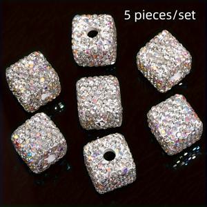 TEMU 5개/세트 고급스러운 예술 감성 지팡아라 Mixed Color 사각 도자기 비즈 연필 펜던트 추가 장식