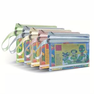 TEMU 5개 세트 이중층 컬러 메시 지퍼 포켓 가방, 2층 나일론 보관 및 정리, 통기성 있는 투명 폴리에스터 섬유 포켓, 학교 용품, 새로운 학기 필수품