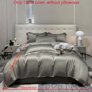 TEMU 심플 모던 다크 그레이 새틴 단색 이불 커버 1개, 침실용 다운 이불 커버, 침구 세트, 베개 커버 및 이불은 포함되지 않음