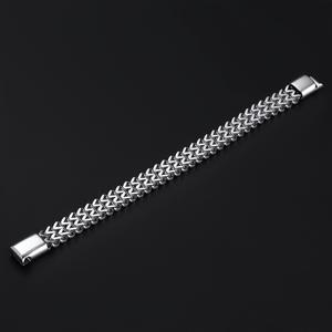 TEMU 스태인리스 스틸 브레이드 디자인의 더블 로우 쿠바 링크 팔찌, 남녀공용 패션 액세서리, 마그네틱 잠금 장치, 캐주얼룩, 남편, 친구 또는 아버지에게 완벽한 선물