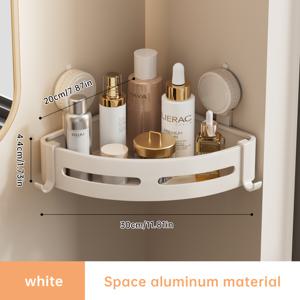 TEMU Musurjoy 일체형 공간 효율적인 흡착 컵 욕실 선반 - 드릴 불필요, 견고한 흰색 삼각대로 구성, 무게를 지탱할 수 있어 샤워 및 화장실 벽/타일에 이상적, 다용도 수납 및 정리 솔루션