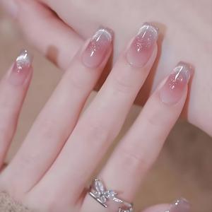 TEMU 24개 세트 캣아이 프레스온 코핀 숏 인조네일, 글리터 패턴 광택 인조네일, 풀커버 접착식 아크릴네일 여성용