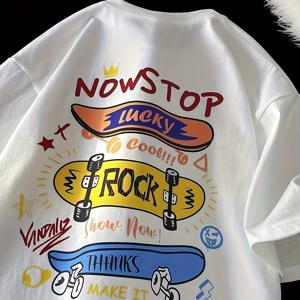 TEMU 남아용 트렌디 반팔 티셔츠, 2025년 신상 스타일, 패셔너블하고 활용도 높은 여름용 아이티셔츠