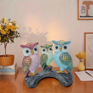 TEMU 서 있는 부엉이 수지 장식품 1개, 창의적인 집 장식, 거실용 소프트 장식, 부엉이 장식품