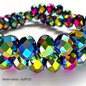 TEMU 4mm×3mm/6mm×5mm/8mm×6mm 주얼리 제작용, 약 100/82/62개 오스트리아산 노란색, 파란색, 보라색 인조 비즈. 럭셔리 반짝이는 구멍이 있는 루즈 비즈, 주얼리 만들기, DIY 팔찌, 핸드메이드 목걸이, 귀걸이, 수공예 액세서리용. 비즈 & 비즈 어쏘트먼트