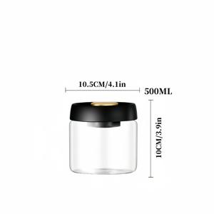 TEMU 진공 밀봉 용기 1개, 공기 배출식 보관 용기, 고붕규산 유리 커피원두 및 견과류 보관병, 가정용 주방 캔디병