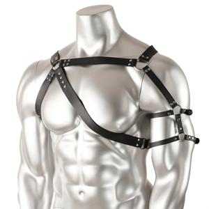 TEMU 남성용 스타일리시 쉐이핑 허리 벨트 및 멜빵, 가슴 하네스, 남성용 숄더 아머, 고딕 멜빵 패션 추가