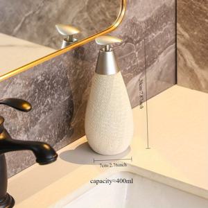 TEMU 1개 빈티지 브러시드 세라믹 비누 디스펜서 - 리필 가능한 펌프 병, 액체 비누, 샴푸, 샤워 젤, 주방 세제용 - 프탈레이트 프리, 전기 필요 없음, 욕실, 주방, 호텔 & B&B에 적합한 욕실 액세서리, 우아한 펌프 디자인, 내구성 있는 구조, 클래식 스타일, B&B 설치