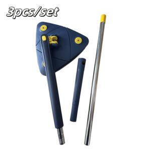 TEMU 1세트, 360° 회전 삼각형 청소걸레, 긴 손잡이 바닥걸레, 핸즈프리 물빼기 걸레, 습식/건식 겸용 청소걸레, 바닥 벽 천장 모서리 유리 청소용, 학교 개학 & 휴일 선물 필수 청소 도구