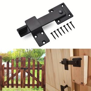 TEMU 밀짚모자 도장의 튼튼한 무광 블랙 메탈 래치 1개, 13.97 Cm의 견고한 철제 마감과 회전 핸들이 특징이며, 실내 및 실외 모두에 적합한 견고한 나무 문에 적합합니다. 부식에 강하고 안전한 잠금 장치를 제공합니다.