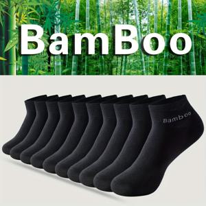 TEMU 남성용 대나무 섬유 반양말 5켤레 세트 - 냄새 방지, 수분 흡수, 사계절 드레스/오피스/캐주얼 착용 - 블랙 & 화이트 (EU 39-45) - 체육관, 여행 및 일상 사용을 위한 통기성 대나무 섬유 발가락 - 편안한 교체용