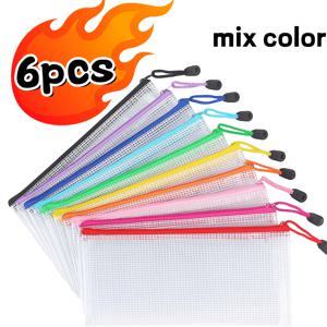 TEMU 6/12개 펜슬 케이스 정리 가방 - 23.62cm x 11.43cm 메쉬 지퍼 필통, 여행용 소형 지퍼 파우치, 화장품 및 사무실 정리에 완벽한 백투스쿨 시즌 아이템