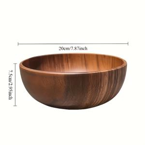 TEMU 가정용 원목 볼, 과일 샐러드용 대형 나무 볼, 원목 수프 및 면 볼, 원형 나무 볼, 원목 믹싱 볼