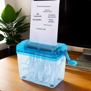 TEMU A4/A6 수동 분쇄기: 저소음, 안전 (잠금 장치), 편안한 그립 - 수동 데스크탑 종이 분쇄기