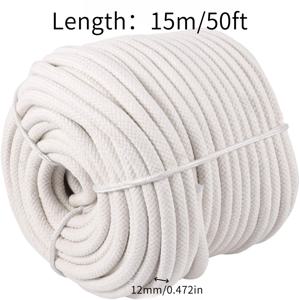 TEMU 50피트 길이, 12mm 두께 코어 로프 50개 묶음, 튼튼한 고강도 브레이드 로프, 정원 가꾸기, 물건 묶기, 장식 등에 적합하며 다양한 사용 목적을 충족시키고 넓은 범위의 용도를 갖습니다.