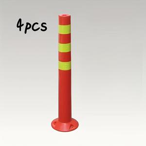 TEMU 안전 스트립이 있는 반사형 유연한 장벽 4개 세트, 휴대용 주차장 울타리 기둥, 주거 지역, 건설 현장 및 민감한 구역에 적합 - 차고 및 주차장에 이상적인 선택
