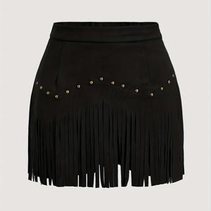 TEMU 여성용 빈티지 히피 스터드 프린지 에이라인 드레스, 가을 드레스, 내슈빌 스타일 의류, 해적 드레스 ZLLZ