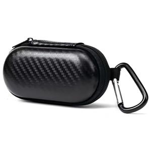 TEMU 하드 쉘 EVA 보호 케이스 (카라비너 포함) - 스크래치 방지 및 미끄럼 방지 디자인, 헤드폰, 이어플러그, 케이블 및 소형 전자 기기 적합한 컴팩트 타원형, 내구성 좋은 블랙 보관 상자, 여행, 학교, 사무실, 헬스장에 적합